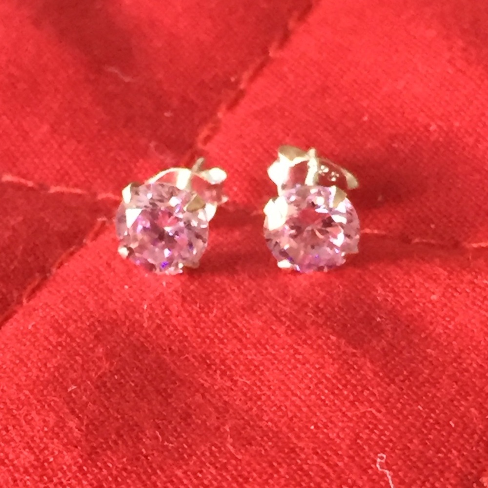 925 Sterling Silver PinkStud Earrings