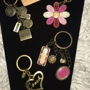 Lot of 6 Vintage COACH Keychain FOBS