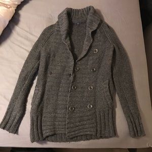 Gray button up sweater