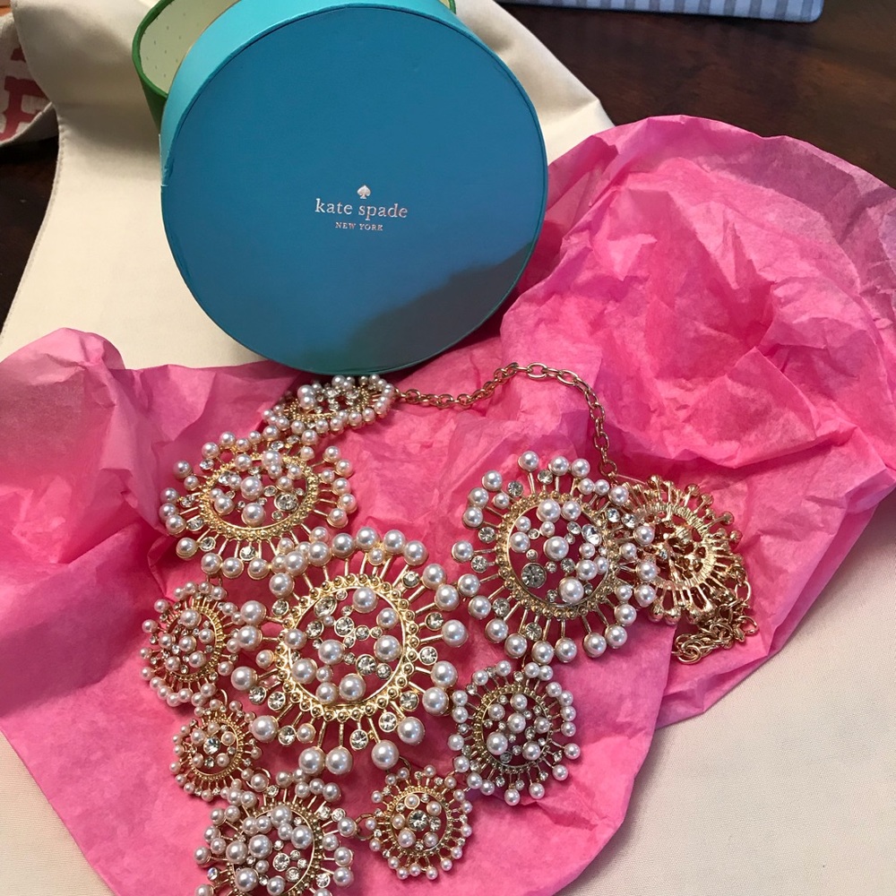 Kate Spade bling!! Crystal & pearl necklace.