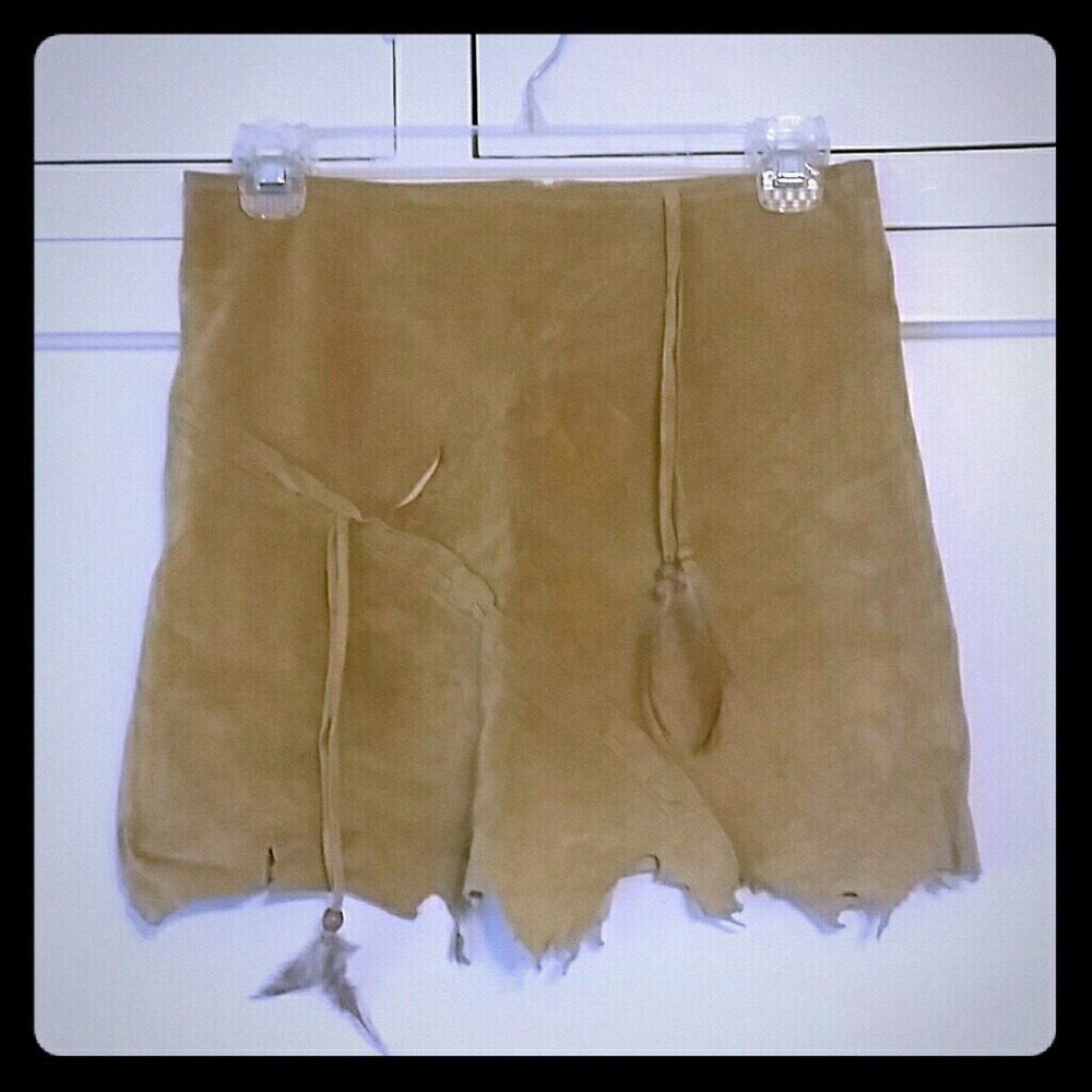Suede & feathers festival mini skirt