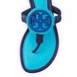 Tory Burch Miller Sandal (Fringe) Blue/Navy 9.5