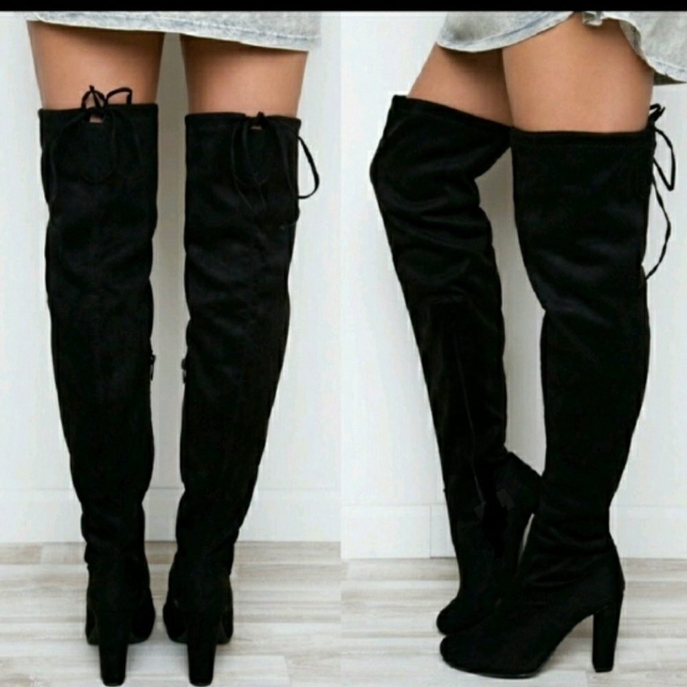 ❤Last 1SALE❤vegan suede thigh high boots