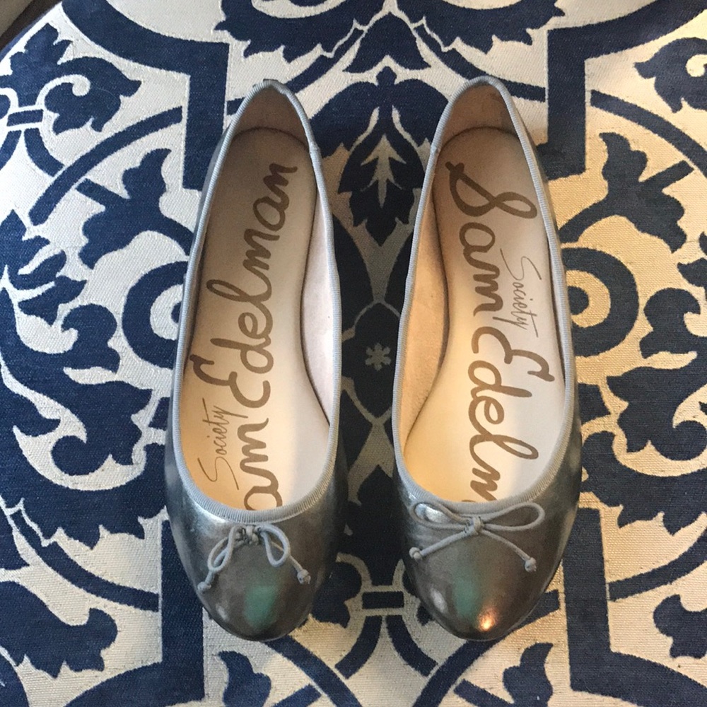 Sam Edelman silver flats with bow