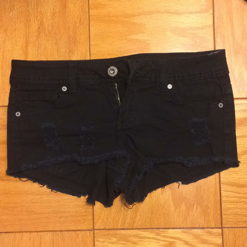 Black jean shorts