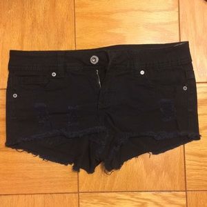 Black jean shorts