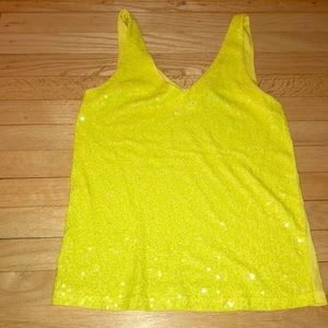 J. Crew yellow sequin top