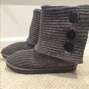 UGG Australia Classic Cardy grey knit boots