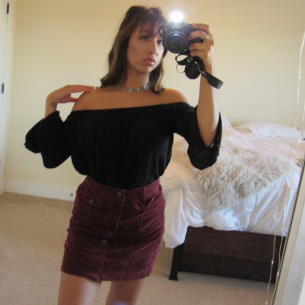 Burgundy skirt