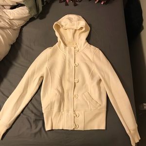 Zip up cream sweatshirt