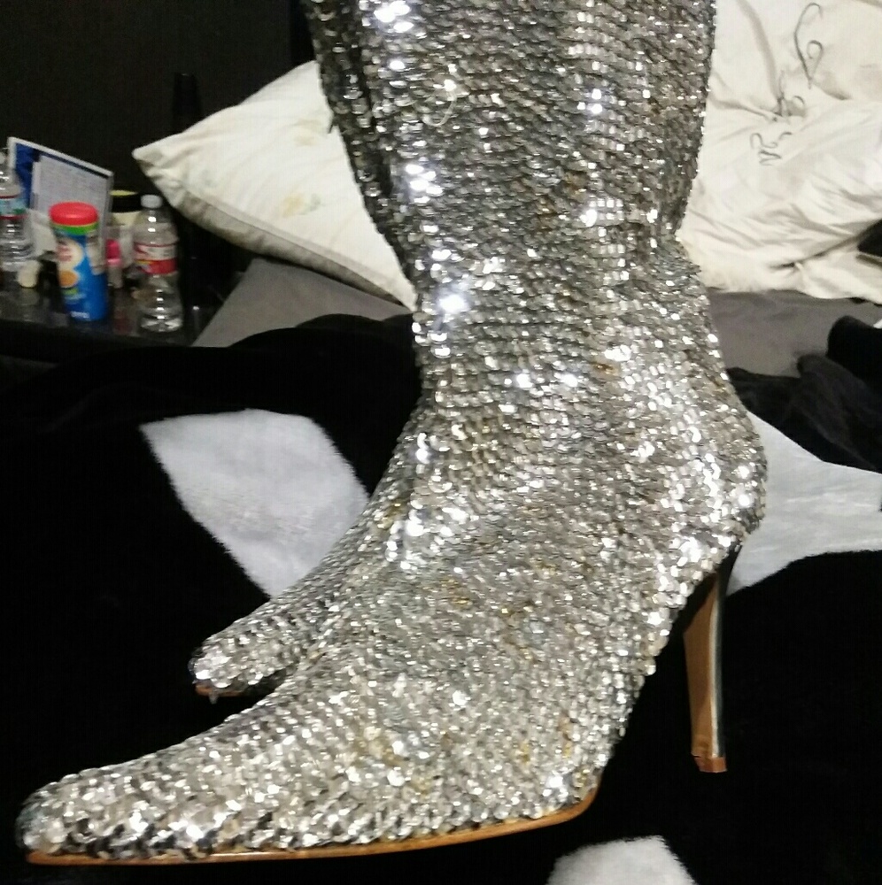 Sequin Boots 8