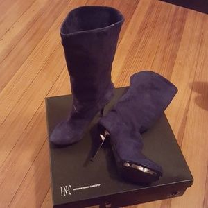 Gorgeous, INC "True Blue" Foldable Suede Boots