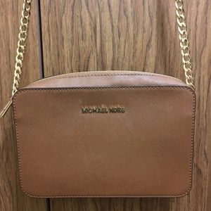 Michael Kors Jet Set Tan Leather Crossbody