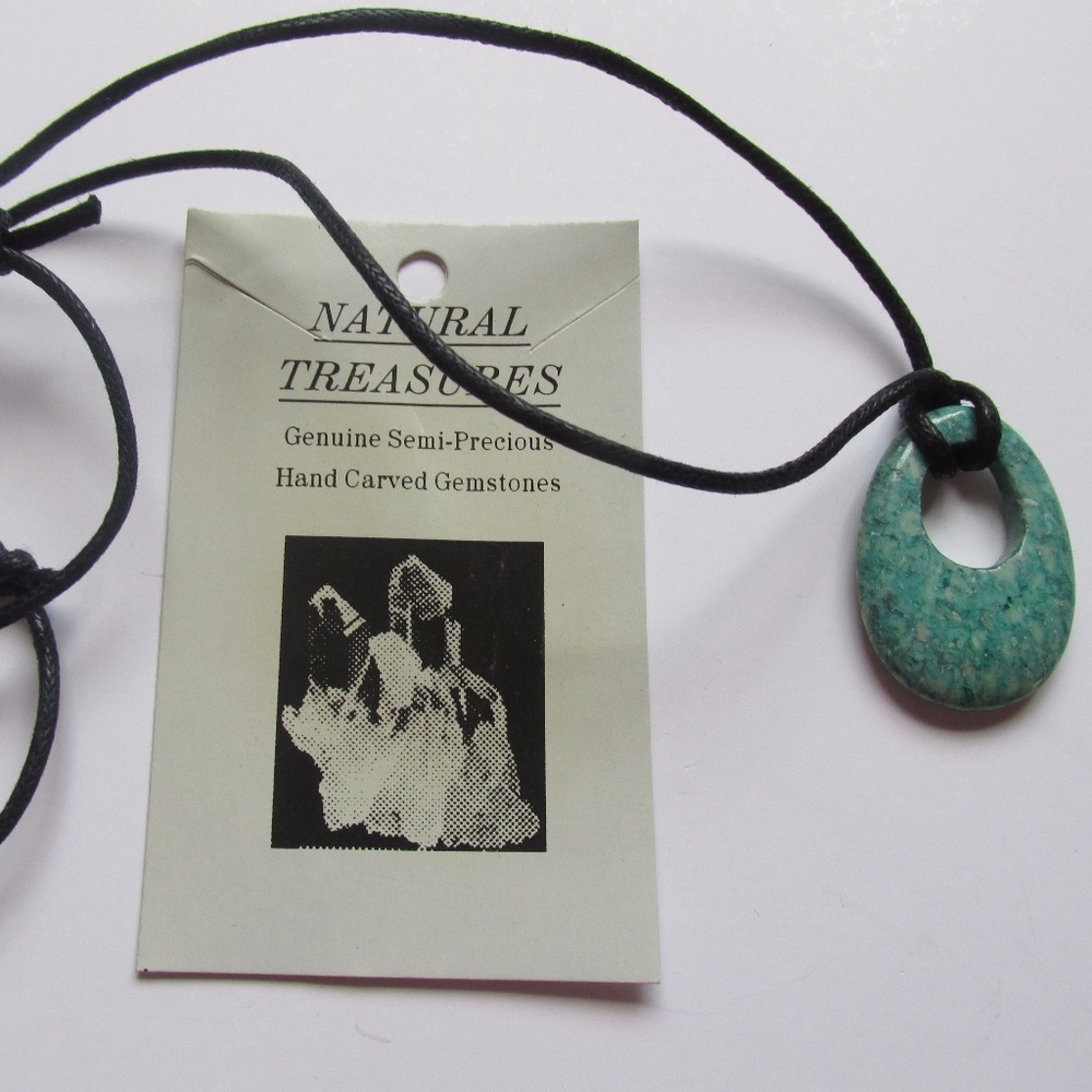 Natural Treasures Hand Carved Gemstone Necklace