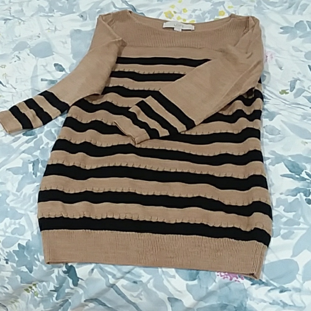 LOFT Black and tan top