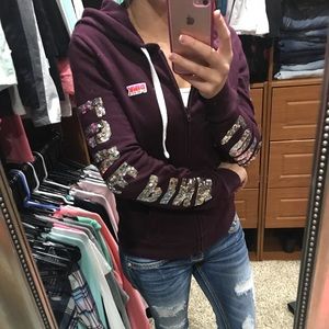 Pink Victoria secret zip up hoodie