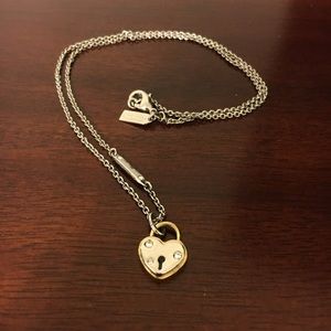 Gold and silver heart necklace