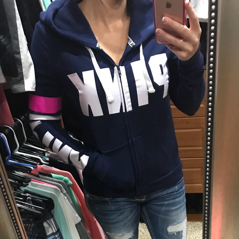 Pink Victoria secret zip up sweater