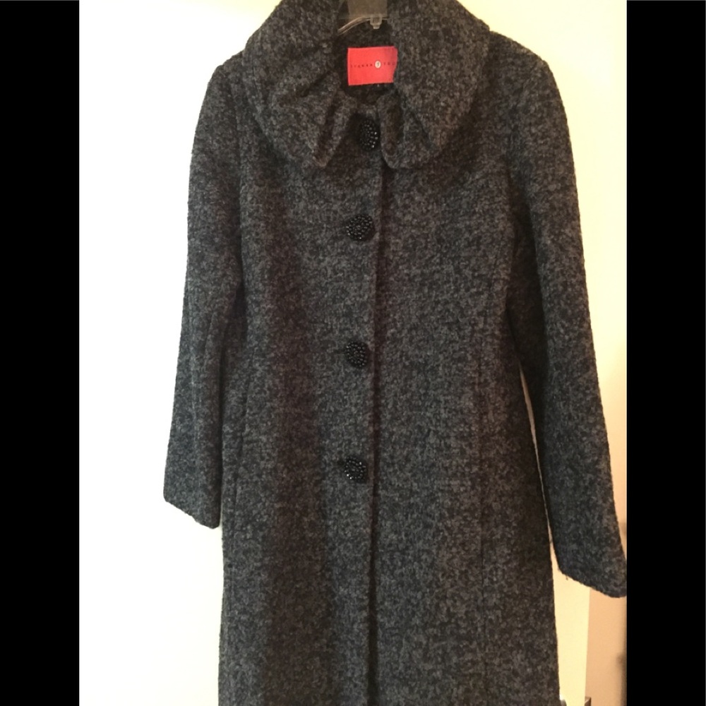 Ivanka Trump grey and black boucle wool coat -Sz L