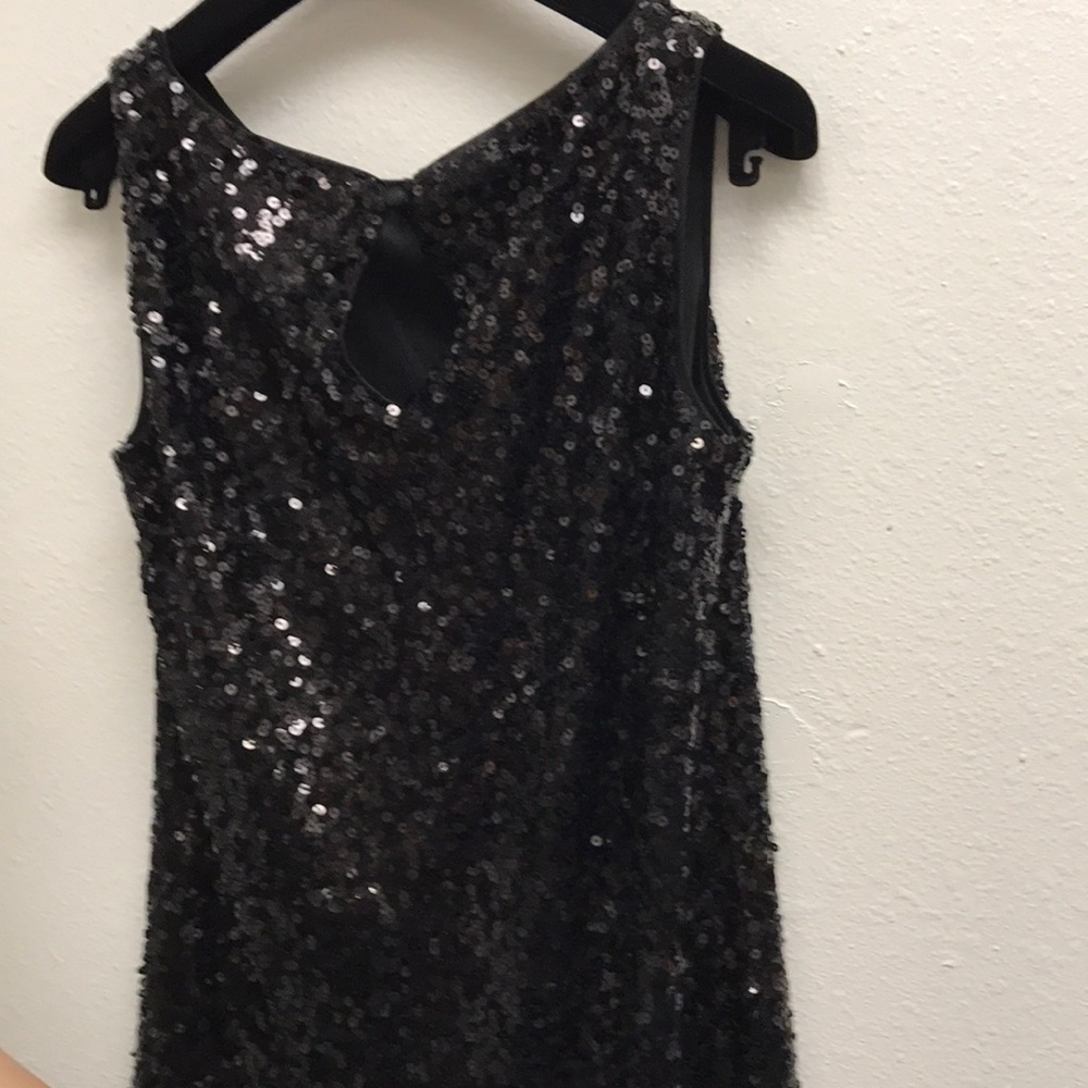 H&M sequin mini dress sz S little black dress - Picture 3 of 5