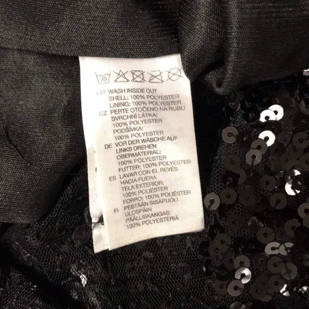 H&M sequin mini dress sz S little black dress - Picture 5 of 5