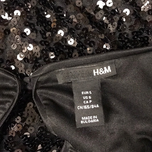 H&M sequin mini dress sz S little black dress - Picture 4 of 5