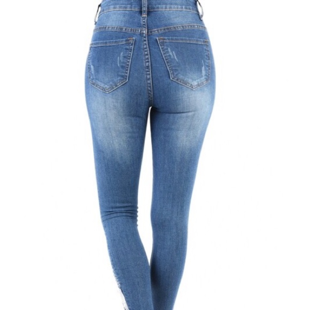 🅱️Sequin Rhinestone Skinny Jeans Ankle Skinny - Picture 4 of 5