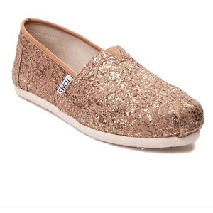 TOMS brand new lace glitz slip ons