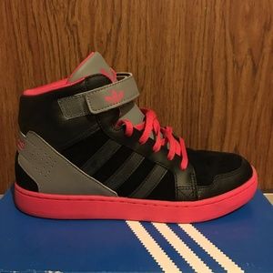Adidas Unisex High Top Sneakers Black, Gray, Pink