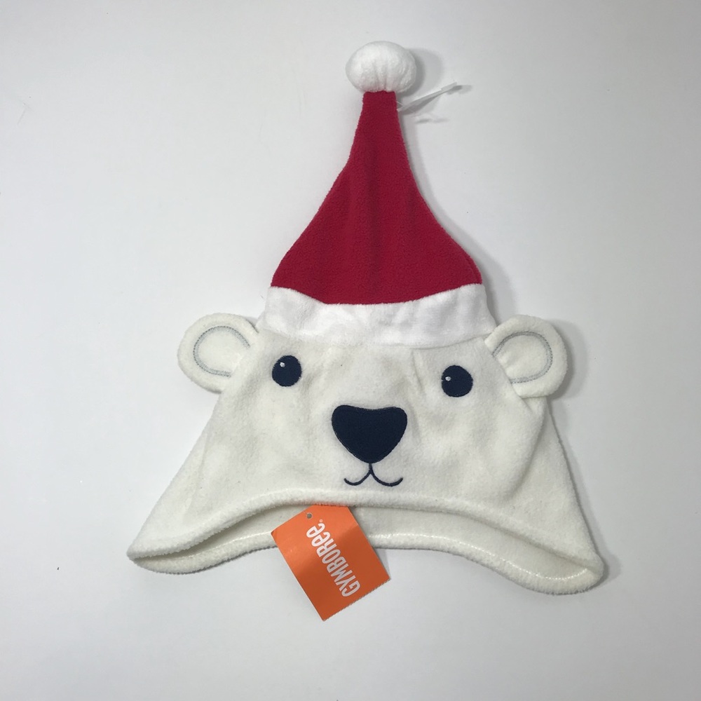 GYMBOREE Polar Bear Santa Fleece Hat 2T-3T