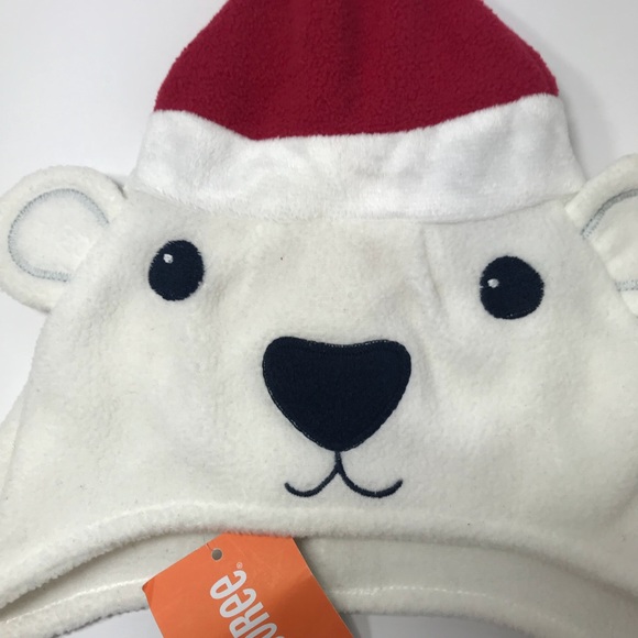 GYMBOREE Polar Bear Santa Fleece Hat 2T-3T - Picture 2 of 4