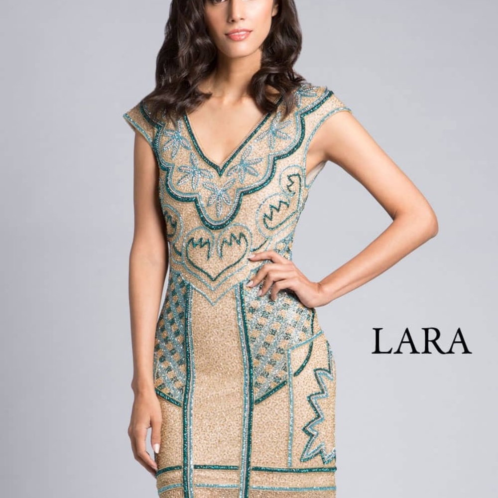 LARA DRESS 33441 V-NECK EMBELLISHED DRESS- SZ 10
