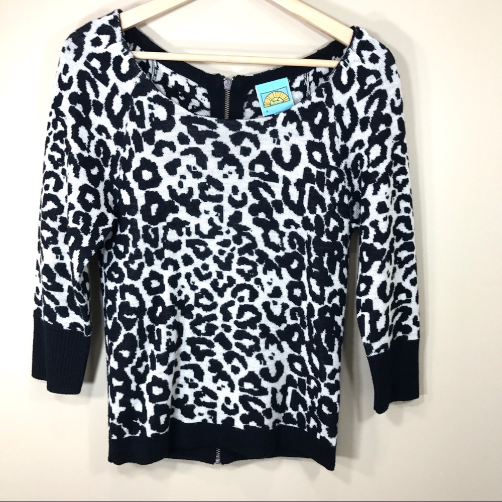 C&C California animal print sweater, size S