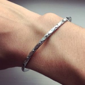 Vintage silver tribal stacking bangle bracelet