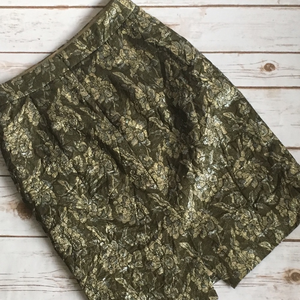 J. Crew • Metallic, Crinkle Fabric Pencil Skirt - Picture 4 of 8