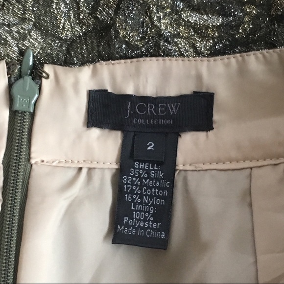 J. Crew • Metallic, Crinkle Fabric Pencil Skirt - Picture 5 of 8