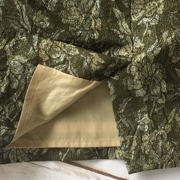 J. Crew • Metallic, Crinkle Fabric Pencil Skirt - Picture 7 of 8