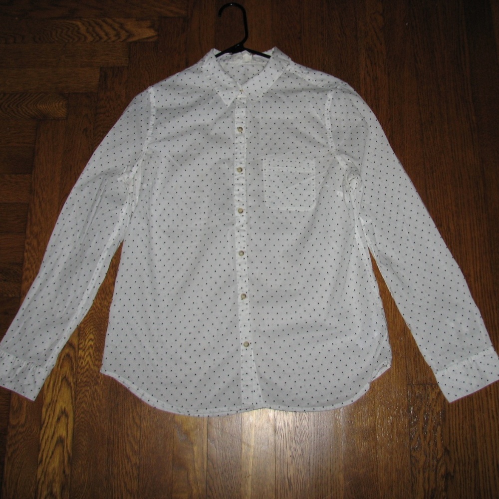 White Polka Dotted Button Down