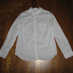 White Polka Dotted Button Down