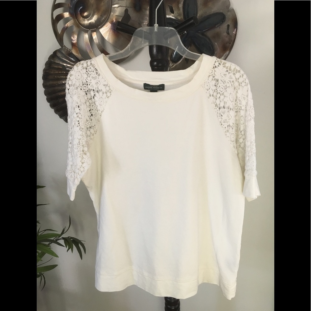 Ralph Lauren Sweatshirt with Short Lace Sleeves