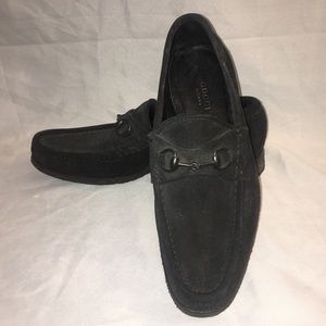 GUCCI Italy Black Suede Leather Horsebit Shoes