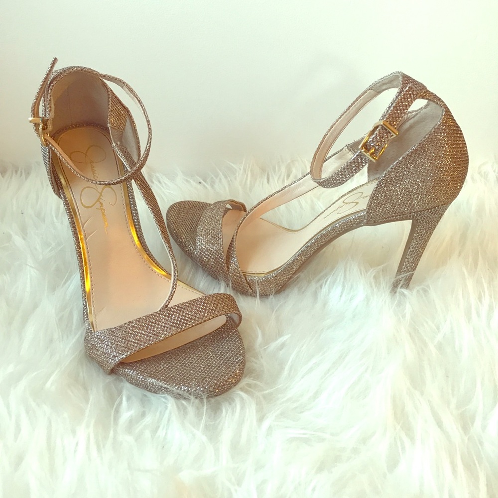 Jessica Simpson Gold Heels