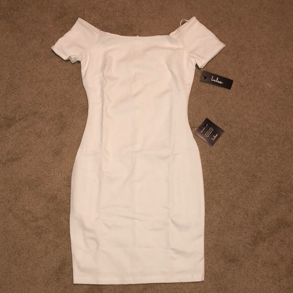 Lulu’s White Off the shoulder bodycon dress