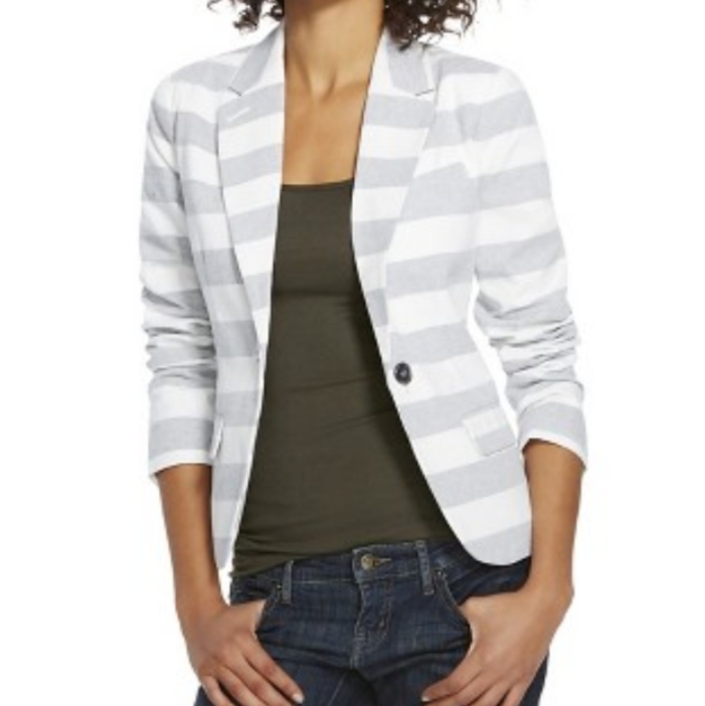 Horizontal Stipes Tailored Blazer