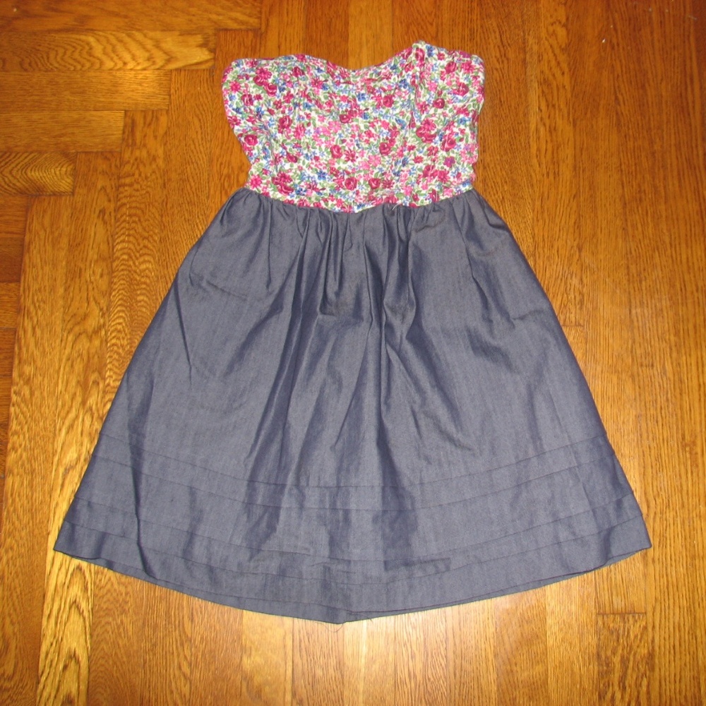 Strapless Floral Sun Dress