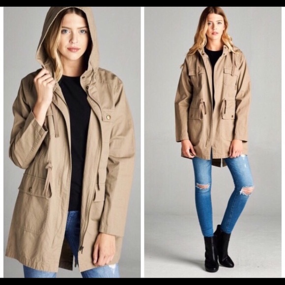 Hooded Utility Jacket. Khaki. - Picture 3 of 8