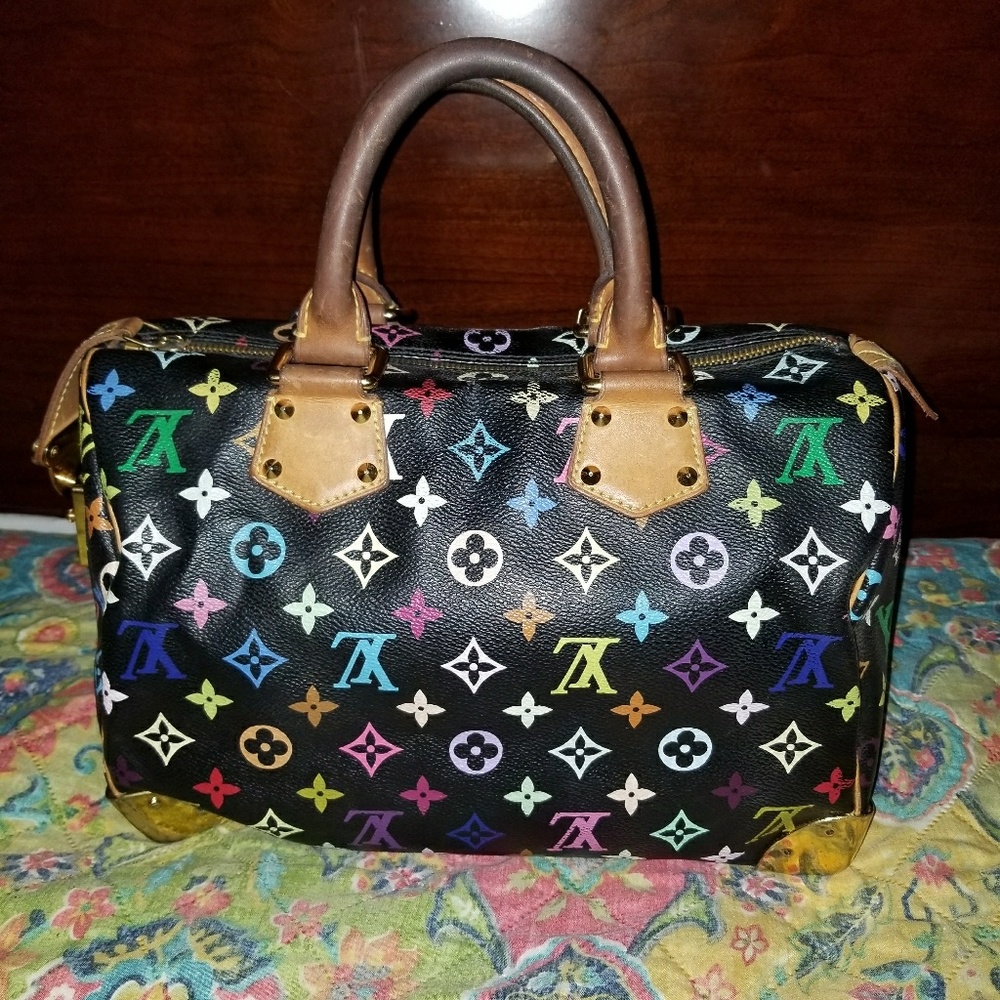 🚫SOLD🚫Louis Vuitton black multicolored speedy 30 - Picture 2 of 5