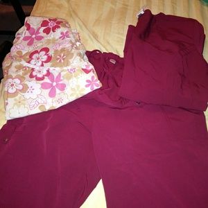 3 sets of matching scrubs large