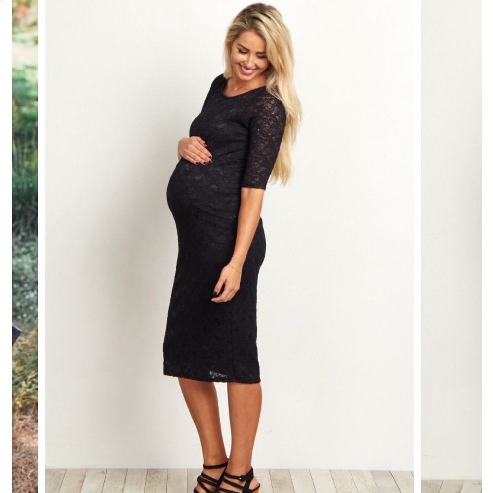 Black stretchy lace MATERNITY dress