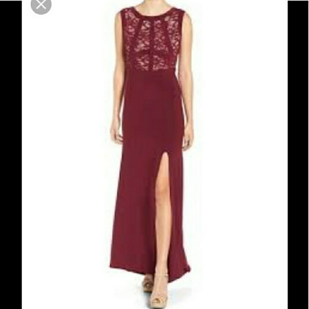 NWT Morgan and Co merlot and nude dress - size 4
